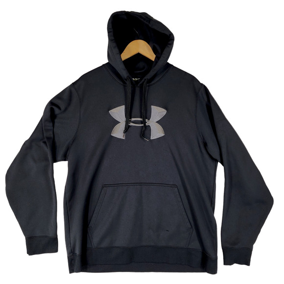 Under Armour Other - Under Armour Mens Hoodie sz XL Black Center Logo Kangaroo Pouch Pocket READ